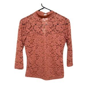 Coral Floral Lace Top